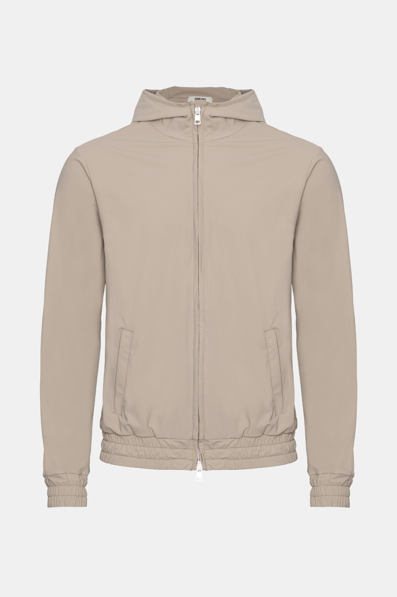 Light Beige Hooded Tech Coat